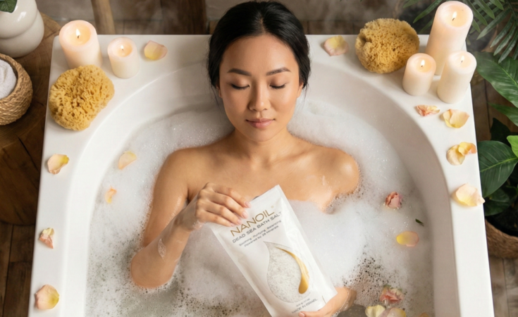 nanoil sais de banho banheira