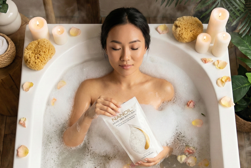 nanoil sais de banho banheira